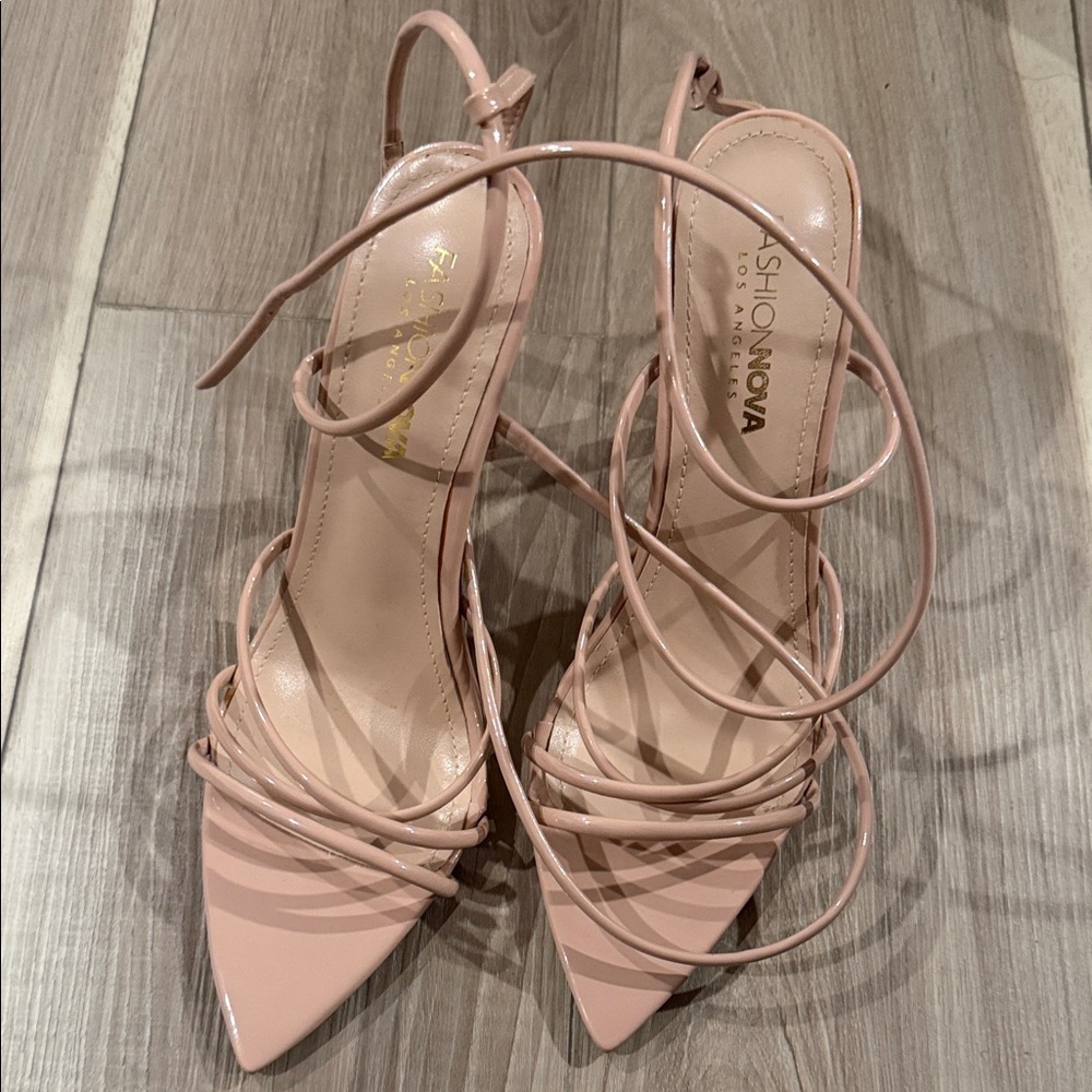 Fashion Nova Nude/Blush Strappy Heels